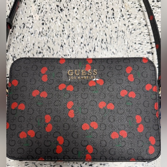 Guess Handbags - GUESS Black Cherry Print Crossbody bag